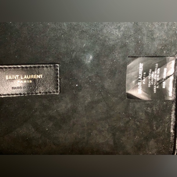 YSL Bag Yves Saint Laurent Rivage Tote Bucket Animal Leopard Fur Black Leather - Picture 7 of 9